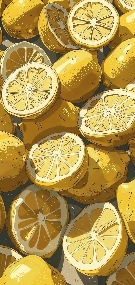 Lemon Screensaver, August Wallpaper Aesthetic Iphone, Yellow Phone Wallpaper, Yellow Background Aesthetic, Wallpaper Iphone Yellow, Aesthetic Yellow Wallpaper, Yellow Wallpaper Iphone, Art Lockscreen, Lemons Wallpaper