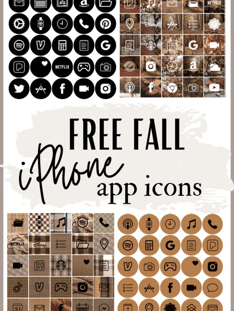 Free Fall Aesthetic App Icons, Fall Apps, All Apps Icon, Application Iphone, App Pictures, Screen Icon, Themes App, Iphone Photo App, Ios App Icon Design