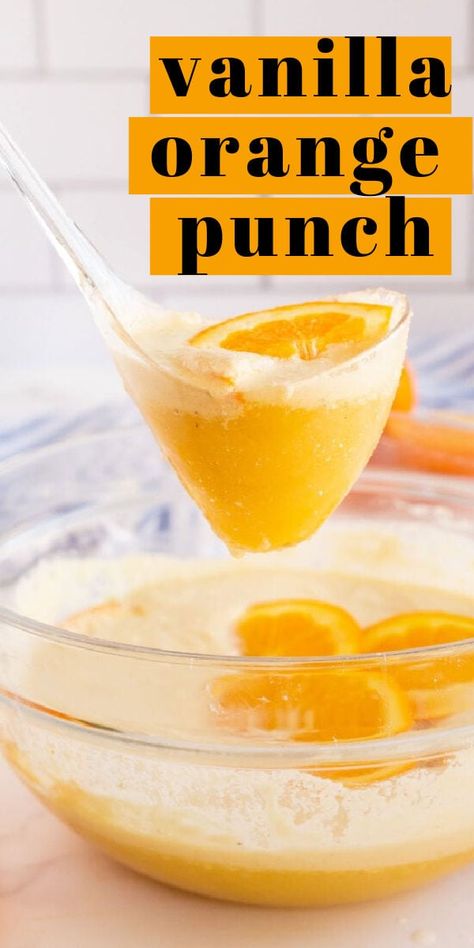 With only four ingredients you can make this creamy, dreamy, vanilla orange punch. Whether it's in the fall, summer, or spring, it's delicious year-round! Easy Buckeyes, Breakfast Punch, Classy Cocktails, Family Drinks, Orange Punch, Summer Punch, Easy Punch, Pint Of Ice Cream, Christmas Pie