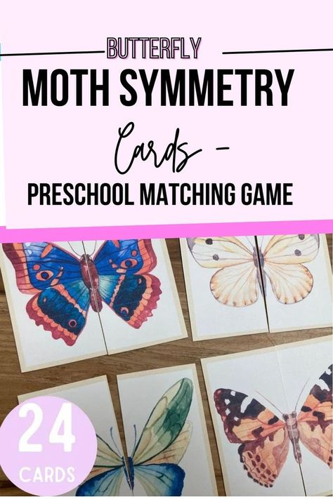 SIMPLE design - pleasing to the eye and not too busy! Montessori Friendly :) Child-led activities Butterfly Moth Symmetry Cards - Preschool Matching Game - Toddler Kindergarten Activity - Spring Printable - Homeschool Unit Study - Nature Child Led Activities, Kindergarten Activity, Preschool Activities Toddler, Spring Printables, Matching Activity, Unit Study, Too Busy, Study Unit, Busy Book