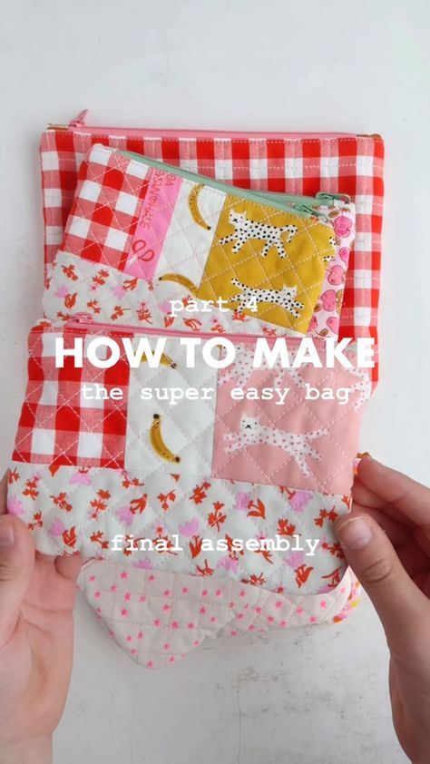 Zipper Pouches Tutorial, Sewing Begginers Projects, Free Simple Sewing Patterns, Patchwork Projects Ideas, Small Beginner Sewing Projects, Beginner Friendly Sewing Projects, Homemade Sewing Gifts, Cute Sewing Ideas, Sewing Ideas Easy