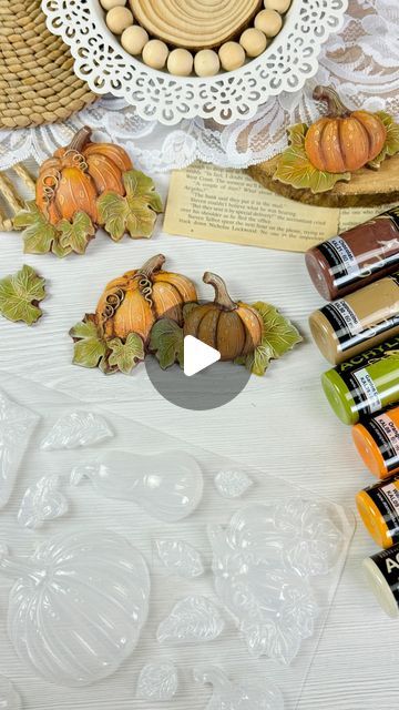 Creative Studio on Instagram: "Let’s paint some pumpkins 🎃 …. Elements from new @stamperiainternational mould - Golden Harmony collection I take these steps when painting aur dry clay/ resin/ stone clay elements: 1. Primer 2. Paint all brown 3. Start with darkest colours 4. Add lighter colour in some places 5. Highlight all with ivory/white paint 6. Varnish … #claycreations #claypainting #stamperiainternational #stamperia #stanperiateacher #crafting #pumpkin #handmade" Ivory White Paint, Resin Stone, Autumn Coffee, Dry Clay, White Paint, Clay Creations, Ivory White, White Paints, Creative Studio