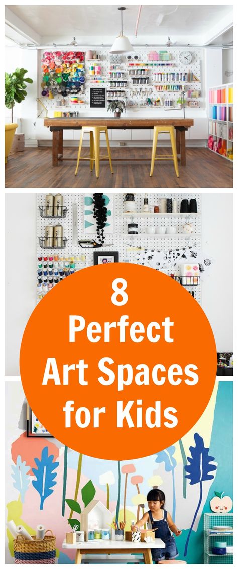 Art Spaces For Kids: 8 Art Spaces Your Kids Would Give Up Dessert For Art Space For Kids, Kids Art Area, Kids Art Corner, Kids Art Space, Art Drawing Ideas, Kid Friendly Art, Kids Art Studio, Space For Kids, Art Spaces