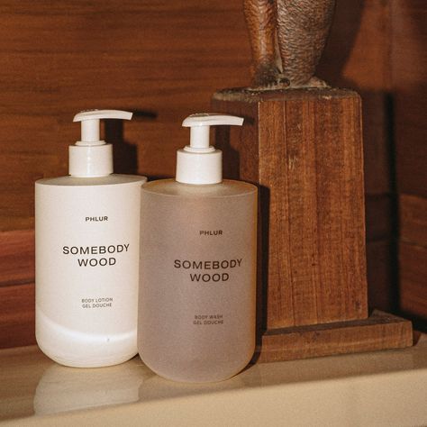 Somebody Wood Body Lotion - Phlur Body Wash Packaging, Body Lotion Packaging, Skincare Branding, Skincare Packaging, Ultimate Gift Guide, Body Cleanser, Beauty Packaging, Cosmetic Packaging, Beauty Lover