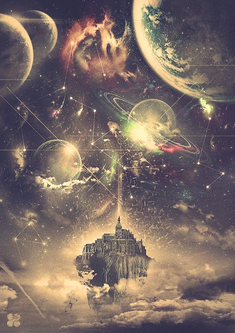 Space Dream on Behance Art Galaxie, Art Spatial, Galaxy Art, Wow Art, A Castle, Arte Fantasy, 판타지 아트, Flower Mandala, Fantasy Landscape