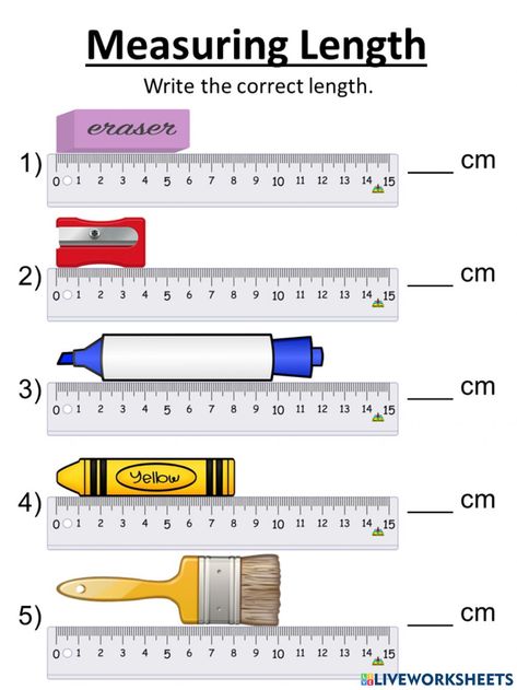 Measuring Length interactive worksheet for Y3. You can do the exercises online or download the worksheet as pdf. Measuring Length Activities, Length Worksheet, Math Measurement Activities, Measuring Length, Measurement Worksheets, Art Math, Measurement Activities, Math Interactive, Math Measurement