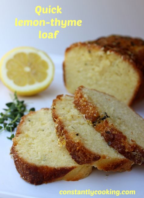 Lemon Thyme Recipes, Recipe Using Lemons, Sweet Glaze, Thyme Recipes, Chocolate Oatmeal Cookies, Lemon Thyme, Lemon Loaf, Baking Bread Recipes, Quick Bread Recipes