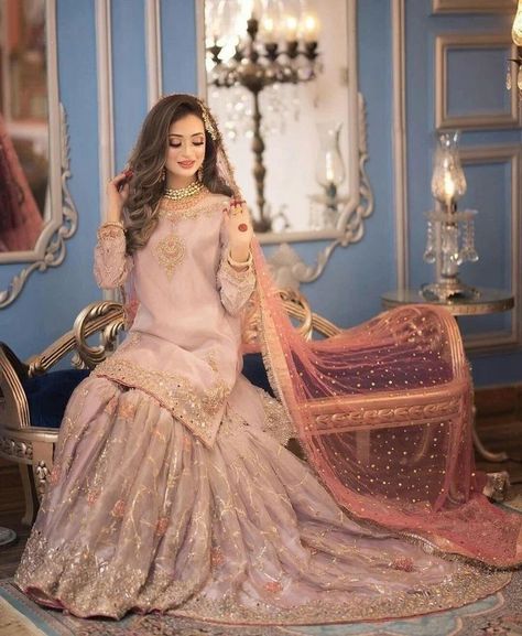 Inbox us to order ✉📬 Or contact 📞 +923074745633 📞☎ (WhatsApp ✔) Garara Suit, Bridal Gharara, Nikah Ceremony, Pakistani Bridal Dress, Multicolor Embroidery, Nikah Dress, Nikkah Dress, Minimalist Bride, Pakistani Bridal Dresses