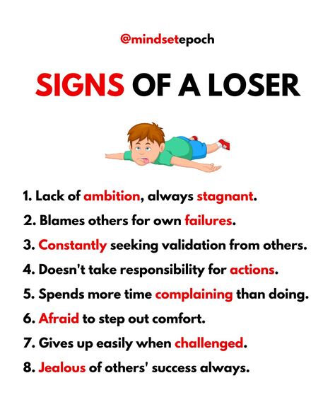 Signs of a loser !! Once A Loser Always A Loser, Loser Boy Aesthetic, Loser Mentality, Ungrateful People Quotes, Loser Quotes, Ungrateful People, Life Wisdom, I'm A Loser, Blaming Others