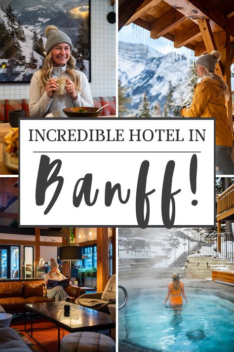 The Best Hotel in Banff, Canada. Click through for one of the best places to stay in Banff National Park. These mountain chalets and cabins include stone fireplaces, mountain views, and an outdoor hot tub. This is definitely one of the best things to do in Banff! #banff #canada #travelcanada #madetoexplore #crmr #buffalomountainlodge Things To Do In Banff, Outdoor Hot Tub, Fairmont Banff Springs, Johnston Canyon, Stone Fireplaces, Banff Canada, Travel Canada, Downhill Skiing, Mountain Getaway