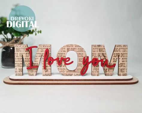 Gift Card Mom Svg for Glowforge Mothers Day Gift Svg Happy | Etsy Lebanon Laser Cut Ideas, Mother's Day Gift Card, Mom Cards, Family Christmas Ornaments, I Love You Mom, Black Line, Laser Cut Files, Font Bundles, Svg Cuts