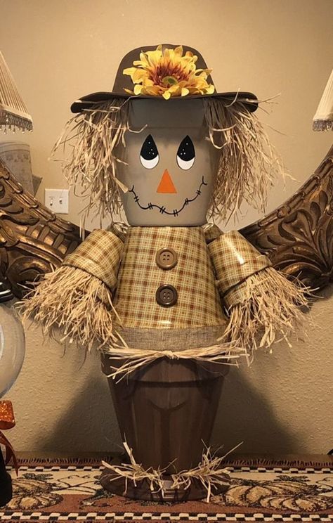 Ideas With Clay, Diy Fall Decor Ideas, Terra Cotta Pot Crafts Diy, Scarecrow Crafts, Clay Pot Projects, Diy Fall Decor, Flower Pot People, Clay Pot People, Pot People