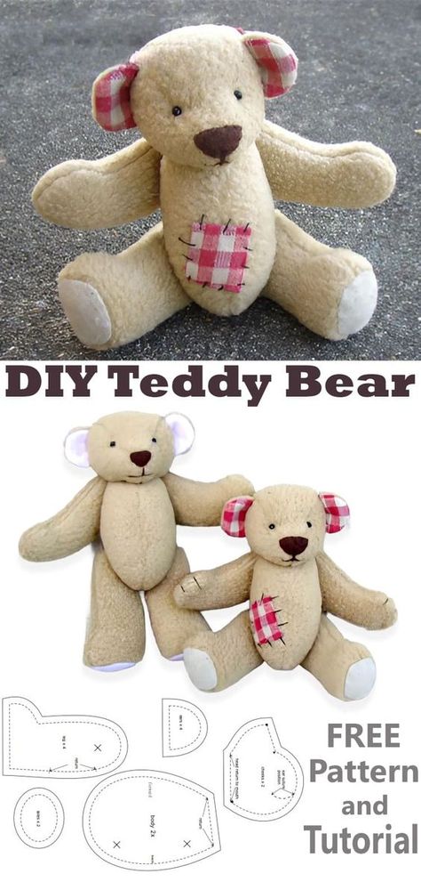 Today we will take a tiny bear as an example, introduce the basic method of making a teddy bear, if you are interested, you may want to print out the paper pattern and do it with me! Download Teddy Bear Paper Pattern Couture, Teddy Bear Sewing Pattern Free Printable Easy, Easy Teddy Bear Patterns Free Printable, Teddy Bear Pattern Free Printable, Crochet Baby Teddy, Teddy Bear Ideas, Bear Patterns Free Sewing, Beer Van, Teddy Bear Template