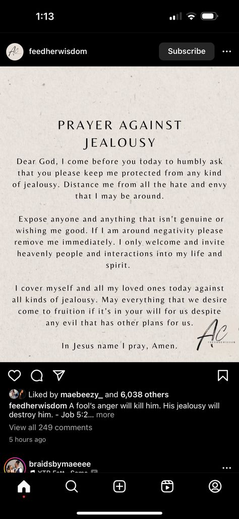 Prayer For Jealousy And Envy, Prayer For Insecurity, Pray Everyday, Bible Journal Notebooks, Family Prayer, Proverbs 31 Women, Feeling Jealous, Prayer For Family, Conscious Living