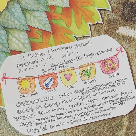 Emary Williams on Instagram: “Trying to squeeze in a little Michaelmas Festival planning for the family during naps 🍁🐉🌄 #naptime #waldorf #waldorfkids #waldorfhome…” Michaelmas Crafts, Diy Waldorf Calendar, Michaelmas Crafts Waldorf, Waldorf Festivals Calendar, Michaelmas Waldorf, Waldorf Weather, Waldorf Michaelmas, Waldorf Calendar, Waldorf 1st Grade