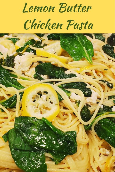 Lemon Garlic Spinach Pasta, Lemon Butter Garlic Chicken Pasta, Chicken Lemon Spinach, Lemon And Spinach Pasta, Lemon Chicken Spinach Pasta, Spinach Pasta Dishes, Lemon Basil Chicken Pasta, Lemon Chicken Pasta Healthy, Chicken Lemon Pasta Recipes