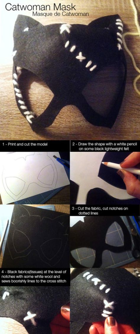 DIY Catwoman Mask | 10 DIY Catwoman Costume Ideas Diy Catwoman Costume, Catwoman Mask, Diy Fantasia, Superhero Halloween Costumes, Catwoman Costume, Superhero Halloween, Catwoman Cosplay, Cat Women, Arkham City