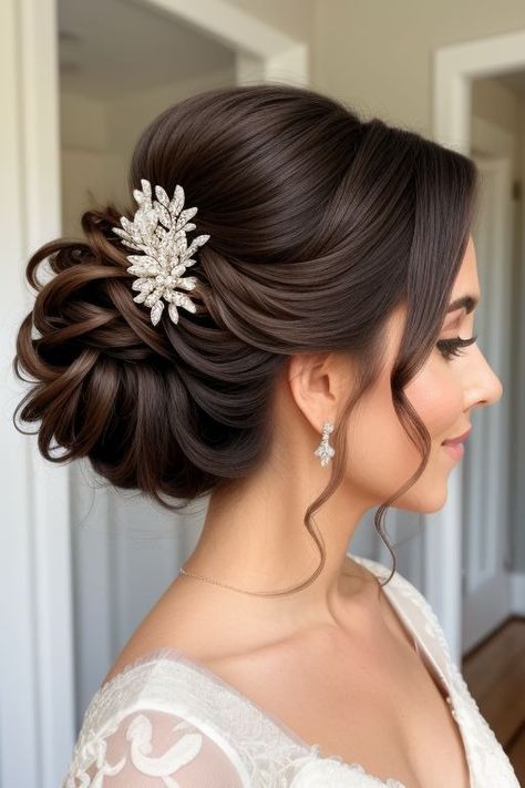 28+ Shoulder Hairstyles for Wedding 6 Bridal Hair For Shoulder Length Hair, Hair Do For Bride, Wedding Hairstyles For Long Hair Updo, Wedding Hair Styles Bride, Long Hair Bridal Hairstyles, Medium Length Hair Updos, Messy Ponytail Tutorial, Shoulder Hairstyles, Brides Hairstyle