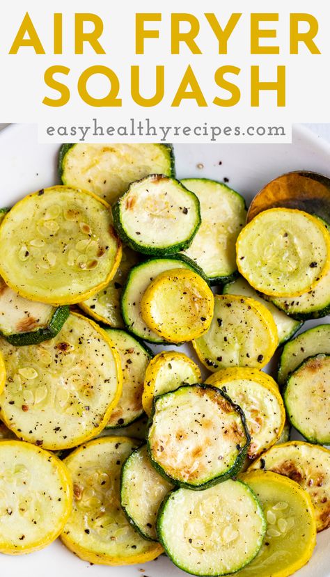 How To Cook Squash In Air Fryer, Air Fryer Squash Chips, Squash In Air Fryer Oven, Cooking Squash In Air Fryer, Airfry Squash Recipes, Air Fry Squash Recipes, Airfry Squash, Zucchini And Yellow Squash Recipes Air Fryer, Air Fryer Squash Recipes Yellow