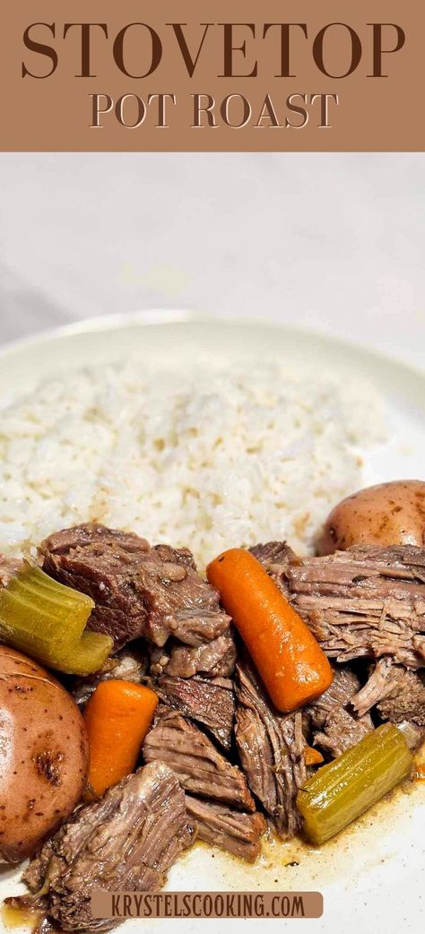 Discover the magic of stove-top cooking with my easy and classic pot roast recipe. This mouthwatering dish will become a family favorite, and dinner prep will be a breeze! Join me on this delicious culinary journey and explore my favorite dinner ideas that will transform your kitchen. Stove Pot Roast, Pot Roast On The Stove Top, Stove Top Roast, Beef Chuck Roast Recipes Stove Top, Pot Roast On Stove Top, Pot Roast Stove Top, Stovetop Pot Roast, Stove Top Pot Roast, Coke Roast