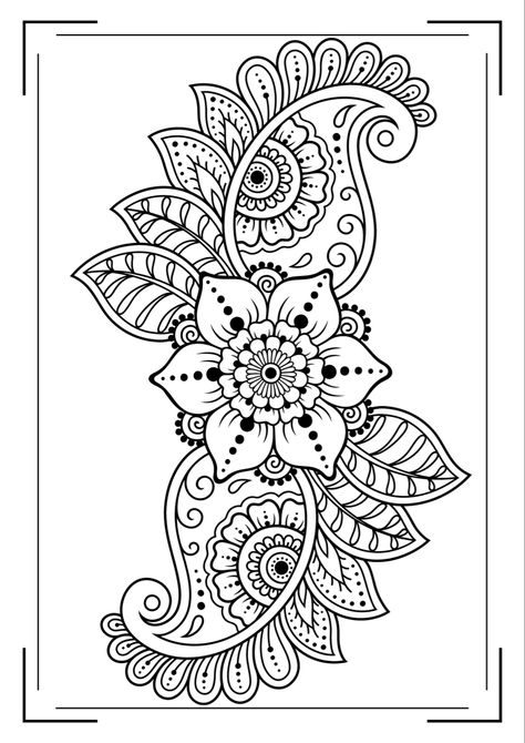 Mehndi Flower, Flower Pattern Drawing, Mandala Animal, Desain Quilling, Mandala Patterns, Siluete Umane, Mandala Art Therapy, Lotus Mandala, Design Mandala