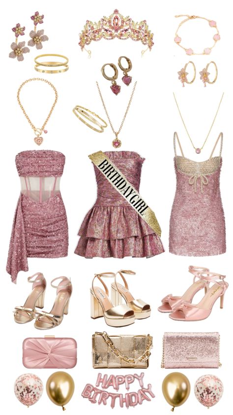 #pink #pinkbirthday #birthday #birthdayinspo #birthdaygirl #itgirl #fashioninspo #sweet16 #fyp Pink Outfits Aesthetic, Sweet 16 Outfits, 18th Birthday Outfit, Pink Sweet 16, 16th Birthday Outfit, Birthday Fits, City Outfits, Evening Outfits, Pink Outfits