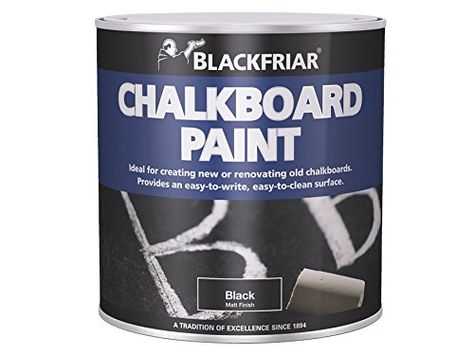 Blackfriar BKFBBP125 125 ml Chalkboard Paint Blackfriar https://www.amazon.co.uk/dp/B0041WFJ36/ref=cm_sw_r_pi_dp_ubJfxb0VC6PDK Blackboard Paint, Black Chalkboard Paint, Chalk Writing, Diy Doctor, Ladder Accessories, Paint Black, White Spirit, Black Chalkboard, Spray Paints