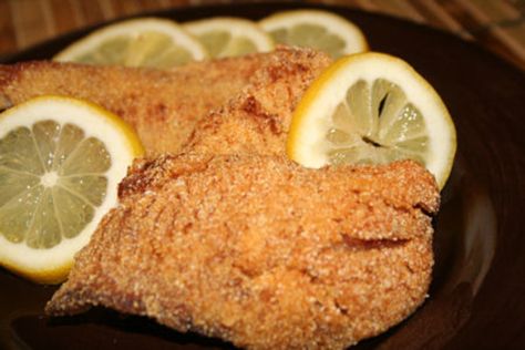 This batter is great on any fish, and our favorite is crappie. Hope you enjoy. The serving size and cook time are approximate because we usually just cook what we catch. You can cook as little or as much fish as you have on hand. Justin Wilson Recipes, Fried Catfish Recipe, Oscar Food, Fried Catfish Recipes, Justin Wilson, Catfish Recipe, Catfish Recipes, Cajun Creole Recipes, Fried Catfish