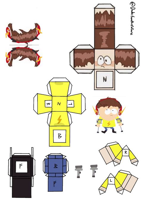 South park papercraft (template by: Kael Júpiter🙀) South Park Cutouts, South Park Template, South Park Paper Dolls, South Park Papercraft, Retro Roller Skates, Teddy Bears Valentines, Papercraft Printable, South Park Funny, Origami 3d