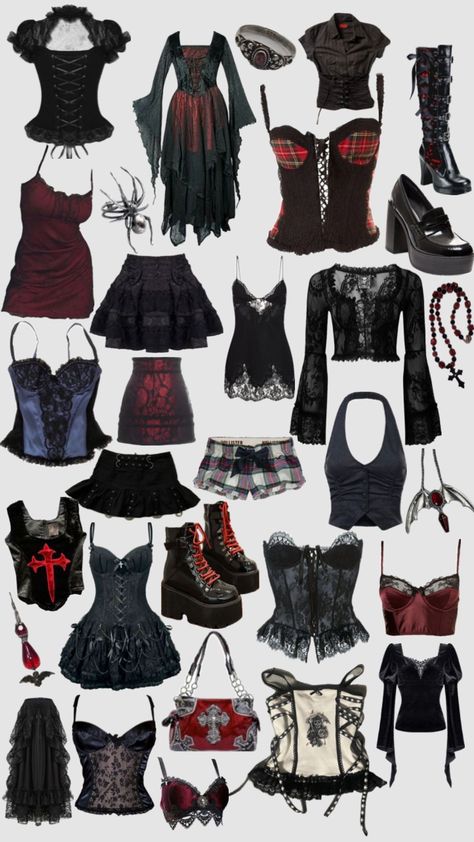 #vampire #vamp #goth #gothic #gothaesthetic #gothicfashion #vampires #vampcore Vamp Goth, Goth Outfit Inspo, Vampire Fashion, Vampire Clothes, Clothes And Shoes, Alt Fashion, Gothic Outfits, Goth Outfits, Alternative Outfits