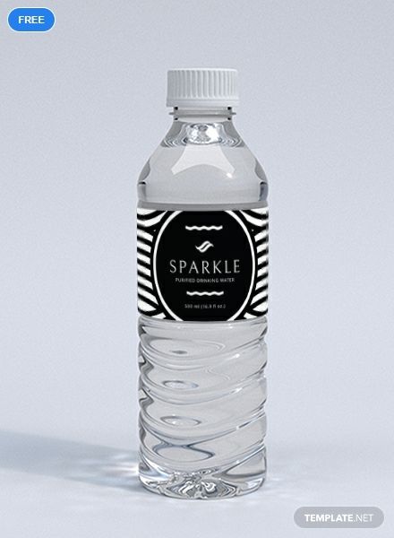 A black and white bottle label with a wavy design. This template is eye-catching and easy to edit that you can use for your water bottle brand. Free and printable, download now. Water Bottle Logo Design Ideas, Water Label Design, Star Wars Water Bottle, Water Bottle Labels Free, Bottle Design Water, Water Bottle Label Design, Free Microsoft Word, Wedding Bottle Labels, Custom Water Bottle Labels