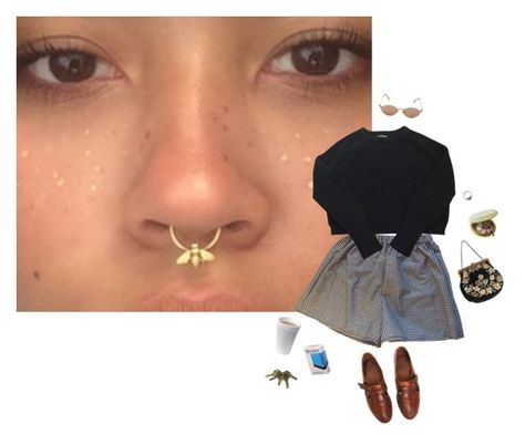 "Might get a septum piercing 🐝" by francoise-hardly ❤ liked on Polyvore featuring American Apparel and Jean-Paul Gaultier Weird Piercings, Cute Septum Rings, Septum Gold, Septum Nose Piercing, Septum Piercing Jewelry, Nose Piercings, Nose Piercing Jewelry, Cute Piercings, Septum Jewelry