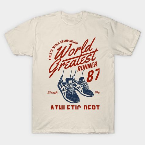 World's Greatest Runner: Vintage Athletic Design runner Classic T-Shirt Graphic Tshirt Outfit, Customised Clothes, Vintage T Shirt Design, Christian Shirts Designs, Tshirt Design Inspiration, Graphic Tshirt Design, Vintage Graphic Design, Usa Outfit, Merchandise Design