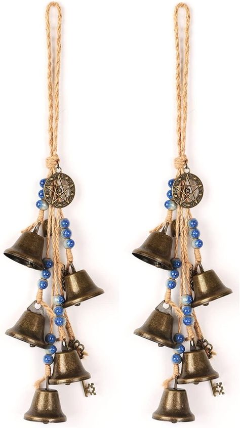 Amazon.com: Wiccan Supplies Tool Pagan Decor Witches Bell for Door for Protection-Sleigh Bells Witchy Gifts for Her Shopkeepers Bells Door Hanging,Witchy Room Kitchen Witch with Spell Jars,Witch Craft : Home & Kitchen Witchy Decor Diy, Witches Diy Decoration, Bells For Door, Wiccan Supplies, Home Craft Decor, Witch Bells, Witchcraft Decor, Witchy Room, Witch Tools