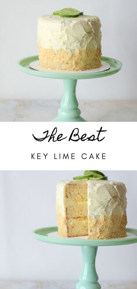 Easy Key Lime Cake, Lime Buttercream Frosting, Key Lime Cake Recipe, Key Lime Pie Cake, Lime Buttercream, Lime Cake Recipe, Key Lime Recipes, Tårta Design, Key Lime Cake