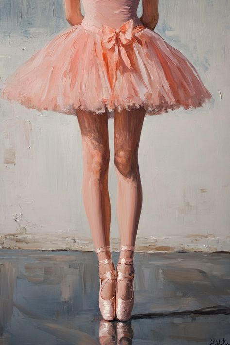 ✨🌸 Grace in Motion 🌸✨ This stunning oil painting captures the elegance of a ballerina in a delicate pink tutu and pointe shoes, standing on tiptoe in a ballet studio. The focus on her poised form, from neck down, tells a beautiful story of dedication and artistry. 🩰🌟 Perfect for any dance lover's space! 🎨💖 #BalletArt #Ballerina #OilPainting #DanceInspiration #ArtLovers #DecorIdeas... Ballerina Legs, Ballet Painting, Ballerina Painting, Ballet Studio, Ballerina Art, Ballet Art, Dance Lover, Pink Ballerina, Pink Tutu