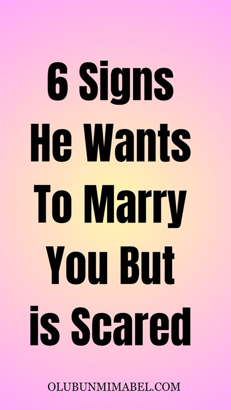 Fear and love may co-exist for a while. A guy can be scared of marriage, even though he truly loves you. Even the bravest of men can quake in his boots when it comes to asking for a lady’s hand in marriage.... Keep reading for marriage advice, dating advice, dating tips, marriage tips, healthy marriage advice, relationship tips, relationship advice... Dating A Married Man, Ready For Marriage, Addicted To You, The Dating Divas, Make A Man, Married Men, Love Tips, Emotional Connection, He Wants