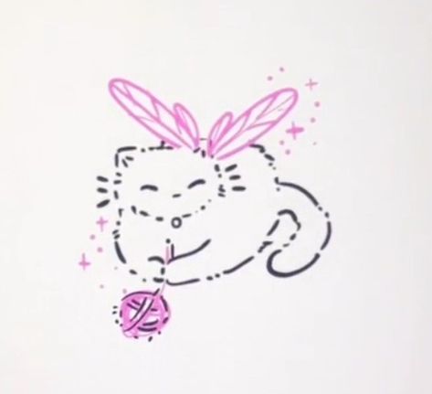 Fairy Cat Drawing, Cute Little Tattoos, Cute Tiny Tattoos, Desenho Tattoo, Spine Tattoos, Best Tattoo Designs, Cute Doodle Art, Mini Drawings, Dessin Adorable