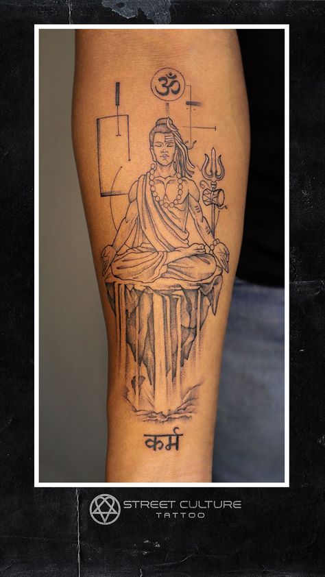 Shiva Geometric Tattoo, Shiva Parvati Tattoo Design, Shiva Back Tattoo, Shiva Tatoos, Tattoo Karma, Gentleman Tattoo, Hindu Tattoos, Feather Tattoo Meaning, Sanskrit Symbols