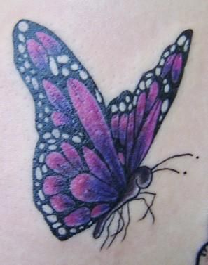 butterfly tattoo by ~twinklyfairypants on deviantART Purple Monarch Butterfly Tattoo, Purple Butterfly Tattoo Designs, Purple Butterfly Tattoo Memorial, Purple Butterfly Tattoos, Butterfly Tattoo Purple, Butterfly Memorial Tattoo, Tattoos Memorial, Purple Tattoo, Mens Butterfly Tattoo