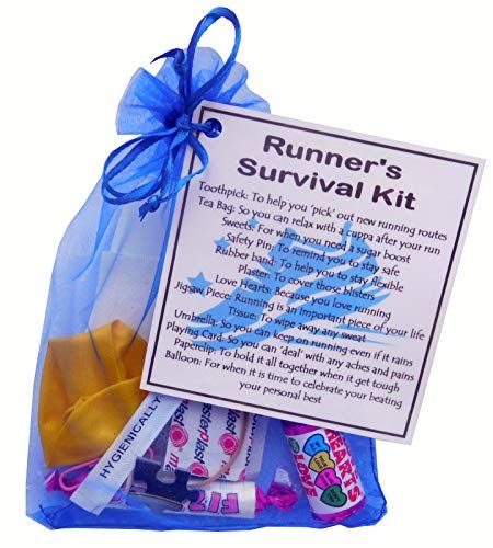 Runner's Survival Kit (Small Novelty item - organza bag filled with items with sentimental meaning)) - Runner, Runnin... Survival Kit Gifts, Smile Gift, Secret Sister, Running Gift, Running Gifts, Gifts For Runners, Fun Run, Fitness Gifts, Uk Gifts