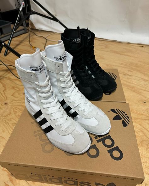 New in: Japan H wrestling boots by @adidasoriginals in Black and White #japanh #wrestlingboots #adidas #adidasoriginals #japanhigh #lacedbrisbabe #laced #boxingboots Adidas Wrestling Shoes, Wrestling Boots, Boxing Boots, Wrestling Shoes, Funky Shoes, Adidas Originals, Wrestling, Adidas, Japan