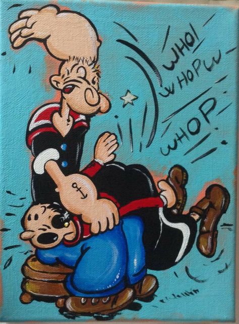 Vintage Humor Retro Funny, Max Fleischer, Popeye Cartoon, Artwork Cartoon, Popeye And Olive, Old Cartoon Characters, African American Artwork, Popeye The Sailor Man, Olive Oyl