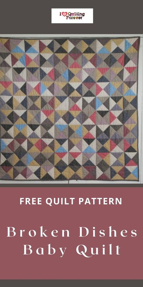 Free Quilt Pattern: Broken Dishes Baby Quilt Broken Dishes Quilt, Free Baby Quilt Patterns, Baby Quilt Tutorials, Baby Quilt Patterns, Quilt Tutorial, Beginner Quilt Patterns, Free Quilt Patterns, Free Quilting, Quilt Patterns Free