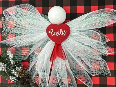 All Free Christmas Crafts- Free Christmas Crafts for DIY Decorations, Gifts and More Christmas Angels Diy, Free Christmas Crafts, Deco Mesh Garland, Christmas Angel Crafts, Neli Quilling, Deco Mesh Wreaths Tutorials, Deco Mesh Wreaths Diy, Mesh Wreath Diy, Christmas Angel Ornaments