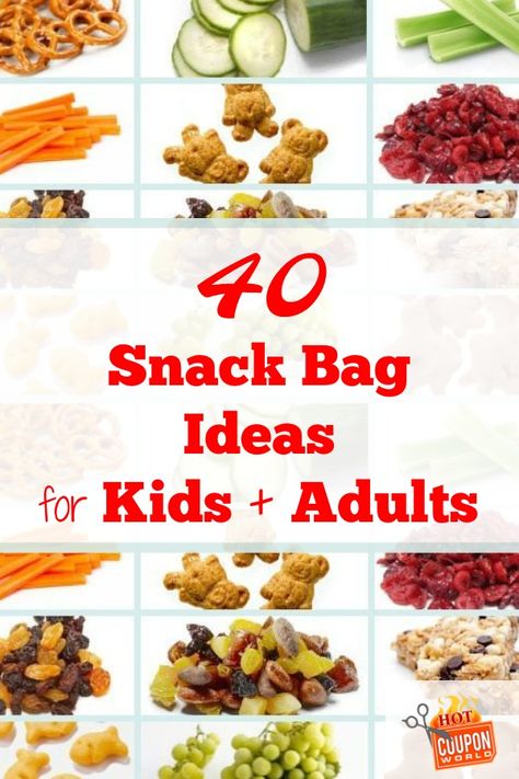 Snack Bag Ideas (40 of the BEST Snack Ideas for Kids & Adults)! Snack Bags For Adults, Tournament Food Ideas, On The Road Snacks, Snack Bag Ideas, Tournament Food, Healthy Store Bought Snacks, Best Snack Ideas, Adult Snacks, Snack Boxes Healthy