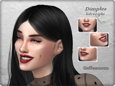 The Sims Resource - Skin detail - dimples Sims 4 Dimples, Retro Eyeliner, Sims 4 Cc Skin Details, The Sims 4 Lots, Makeup Cc, Sims 4 Anime, Cheek Makeup, Skin Details, The Sims 4 Packs