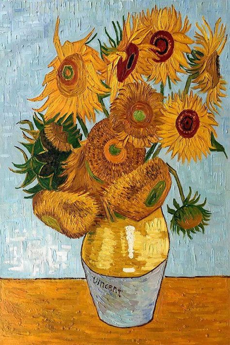 Van Gogh Flower Paintings, فنسنت فان جوخ, متحف فني, Famous Art Paintings, Van Gogh Wallpaper, Istoria Artei, Vincent Van Gogh Art, Guided Art, Van Gogh Sunflowers