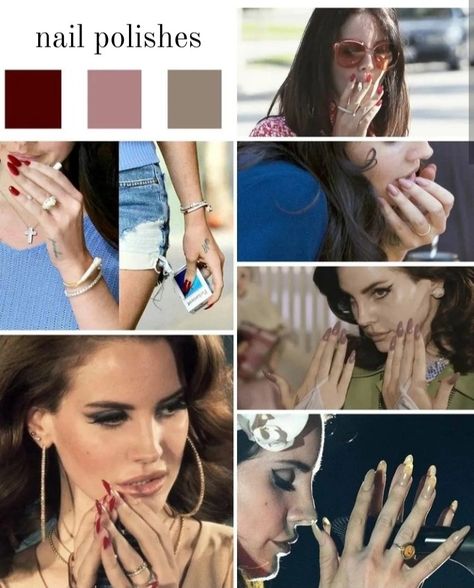 Lana Del Try Nails, Lana Del Rey Blue Nails, Lana Del Rey Lash Extensions, Lana Del Rey Piercings, Lana Del Rey Acrylic Nails, Summer Outfits Lana Del Rey, Lana Del Rey Ring, How To Dress Like Lana Del Rey, Lana Del Rey Inspired Usernames