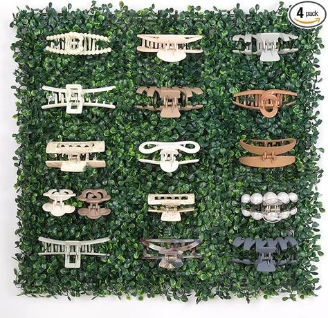 Amazon.com: SNOWSTAR Green Grass Claw Clip Organizer Holder,Claw Clip Holder and Storage Decoration,20*20 inch Hair Clip Organizer Grass Greenery Stand for Women and Girl,Hair Clips Decor Display for Wall Green : Home & Kitchen Organizing Claw Clips, Storing Hair Clips, How To Display Hair Clips, Claw Clip Organization Diy, Claw Clip Holder Diy, Diy Claw Clip Holder, Diy Claw Clip Organizer, Claw Clips Storage, Claw Clip Storage Ideas